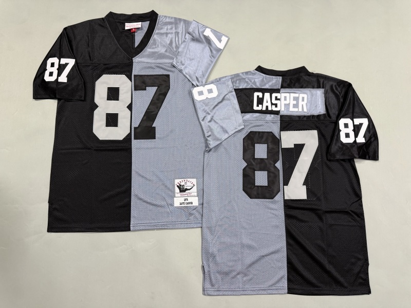 Men 2025 Nike Oakland Raiders #87 Casper black grey Throwback Limited NFL Jersey style 001